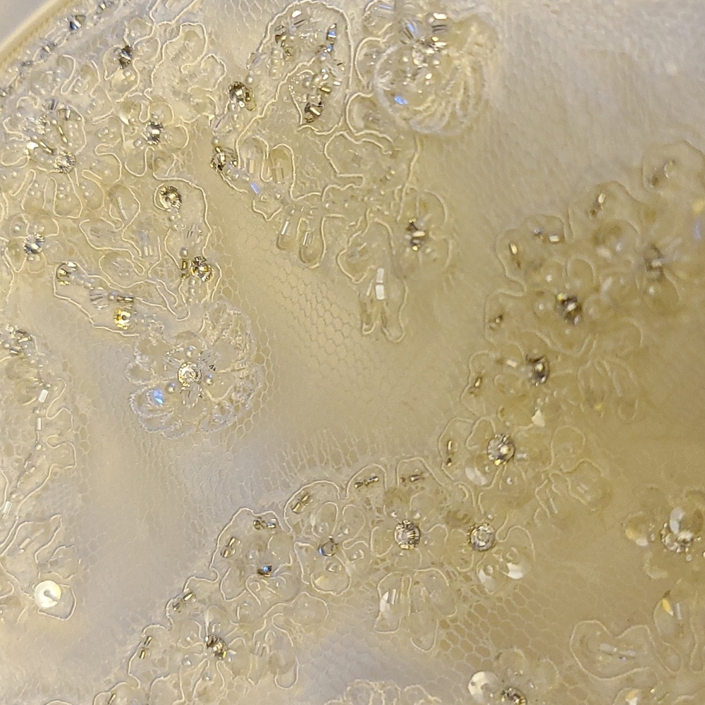 Casablanca A-Line Chantalily Lace Scallop Crystal Beaded Bridal Dress Style 1900 - Picture 14 of 16